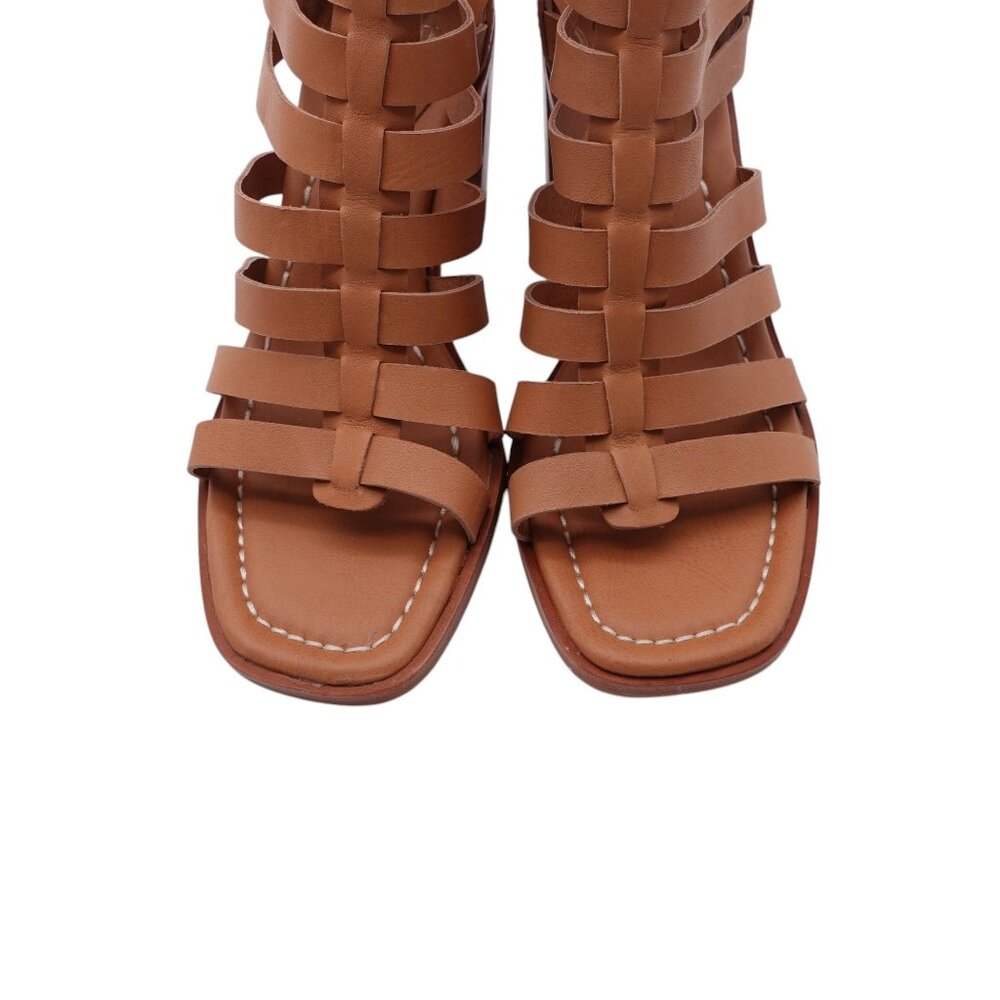 Sofft Tan Strappy Block Heel Sandals - Picture 4 of 13